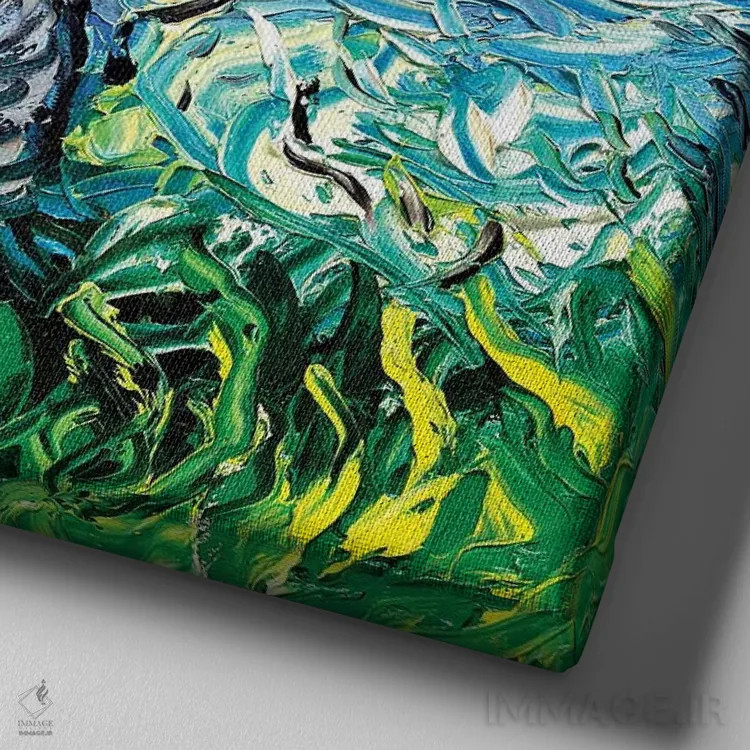 تابلو شب یورکی (یورکشایر تریر) اثر آجا تریر - نمای نزدیک بافت بوم