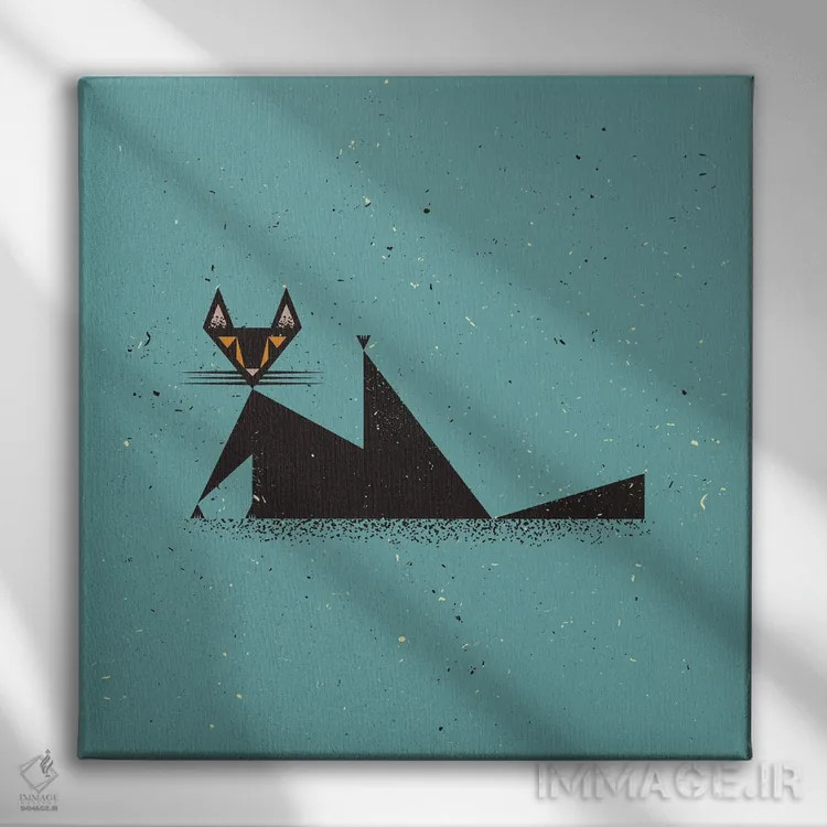 تابلو گربه سیاه اثر امر کاریچ - نمای روبهرو روی دیوار