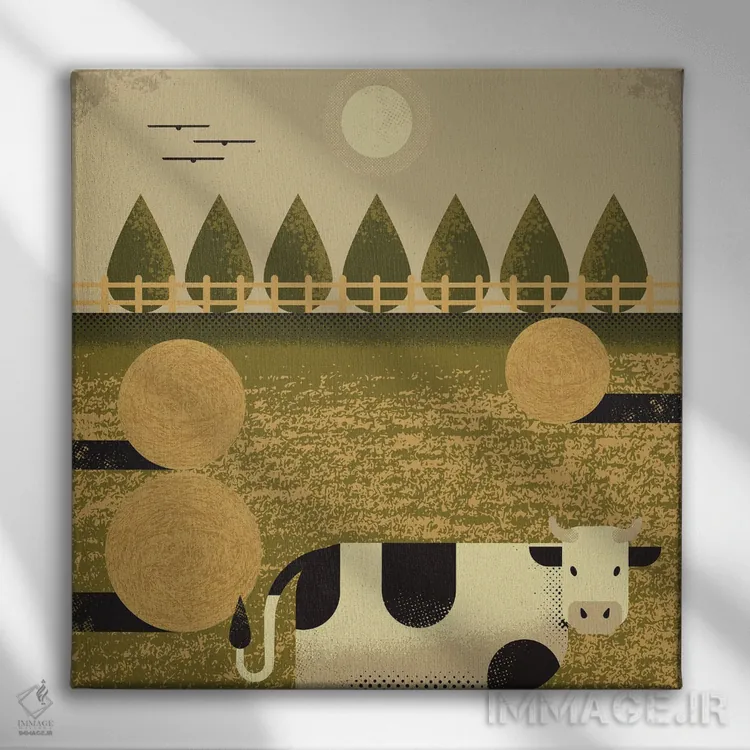 تابلو گاو اثر امر کاریچ - نمای روبهرو روی دیوار