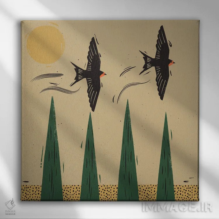 تابلو پرواز اثر امر کاریچ - نمای روبهرو روی دیوار