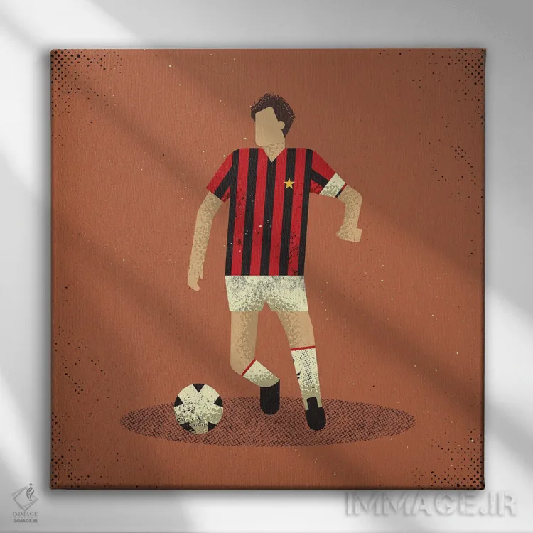 تابلو فرانکو بارزی (فوتبالیست ایتالیایی) اثر امر کاریچ - نمای روبهرو روی دیوار