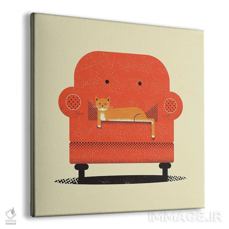 تابلو گربه تنبل اثر امر کاریچ - نمای پرسپکتیو محصول