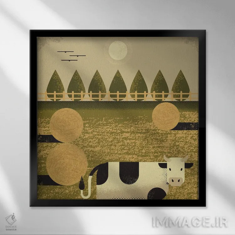 تابلو گاو اثر امر کاریچ - نمای قابدار مشکی