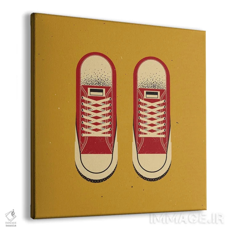 تابلو کفش ورزشی قرمز (کانورس چاک تیلور) اثر امر کاریچ - نمای پرسپکتیو محصول
