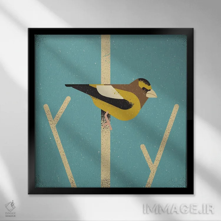 تابلو سهره شبانگاهی (پرنده) اثر امر کاریچ - نمای قابدار مشکی