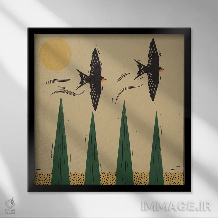 تابلو پرواز اثر امر کاریچ - نمای قابدار مشکی