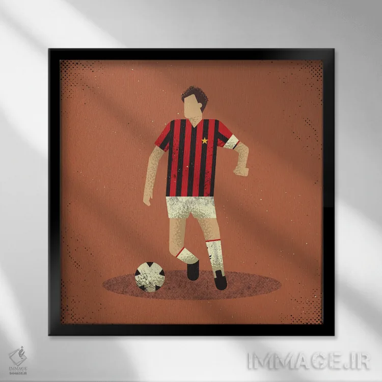 تابلو فرانکو بارزی (فوتبالیست ایتالیایی) اثر امر کاریچ - نمای قابدار مشکی