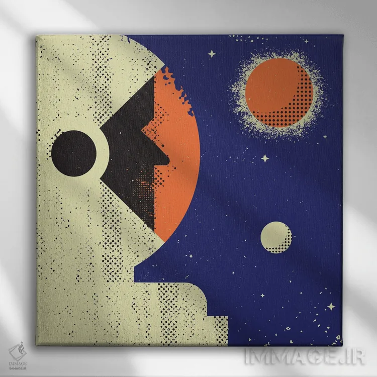 تابلو فضانورد اثر امر کاریچ - نمای روبهرو روی دیوار