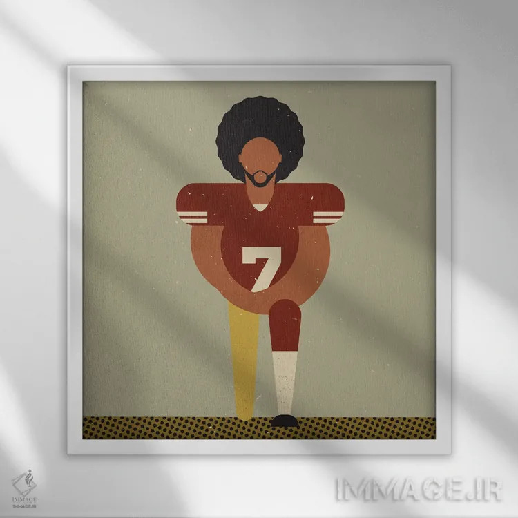 تابلو کالین کاپرنیک (ورزشکار آمریکایی) اثر امر کاریچ - نمای قابدار سفید