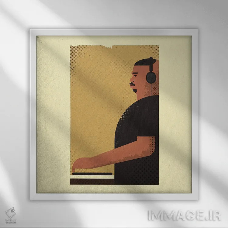 تابلو دستگاه دیجی اسکرو (صفحهگردان) اثر امر کاریچ - نمای قابدار سفید