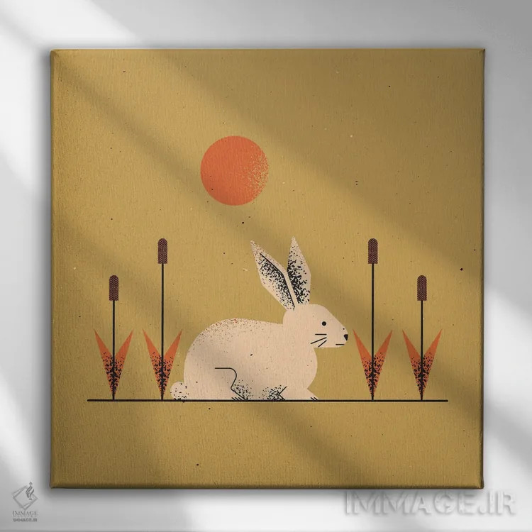 تابلو خرگوش سفید اثر امر کاریچ - نمای روبهرو روی دیوار