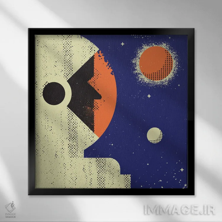 تابلو فضانورد اثر امر کاریچ - نمای قابدار مشکی