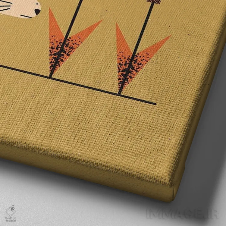 تابلو خرگوش سفید اثر امر کاریچ - نمای نزدیک بافت بوم