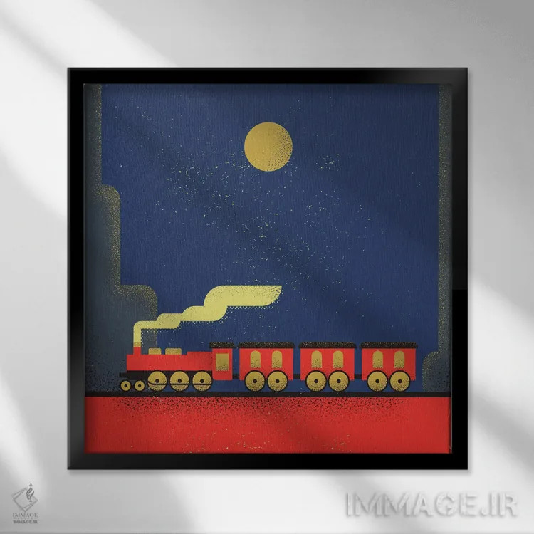 تابلو قطار اثر امر کاریچ - نمای قابدار مشکی