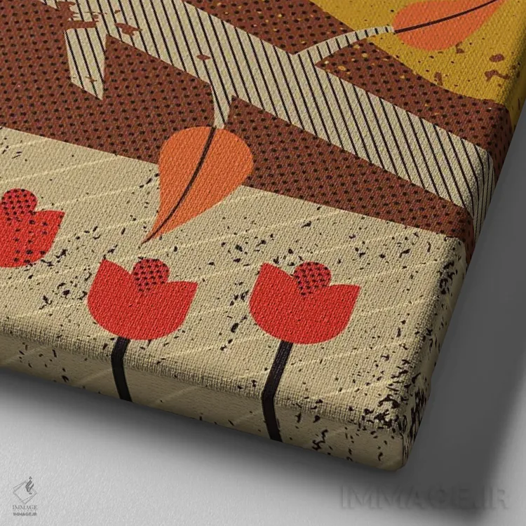 تابلو فنچ گورخری (پرنده) اثر امر کاریچ - نمای نزدیک بافت بوم