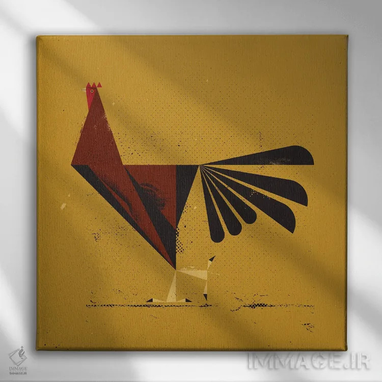 تابلو خروس اثر امر کاریچ - نمای روبهرو روی دیوار