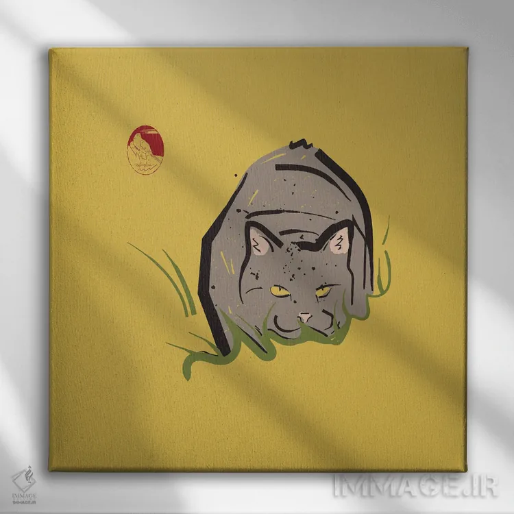 تابلو گربه پنهانشده اثر امر کاریچ - نمای روبهرو روی دیوار