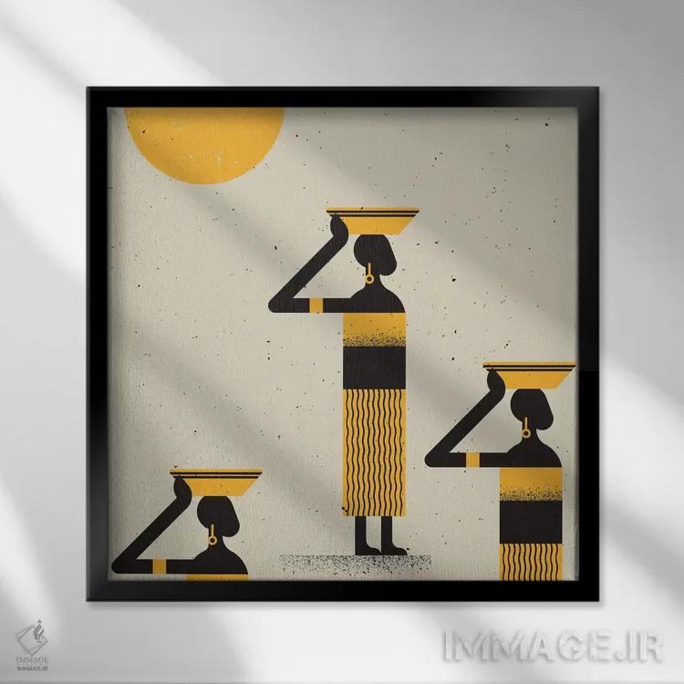 تابلو آفریقا (قاره) اثر امر کاریچ - نمای قابدار مشکی