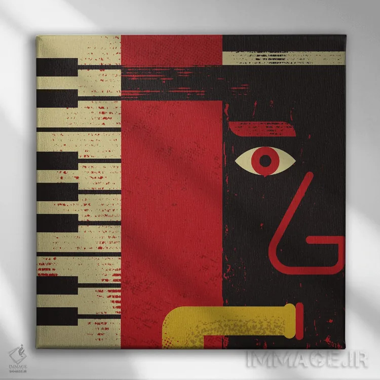 تابلو جاز (موسیقی) اثر امر کاریچ - نمای روبهرو روی دیوار