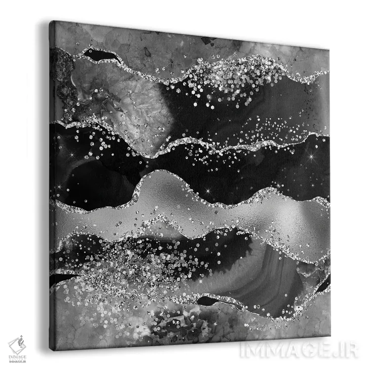 تابلو بافت عقیق مشکی براق شماره ۷ اثر آلوک دیزاین - نمای پرسپکتیو محصول