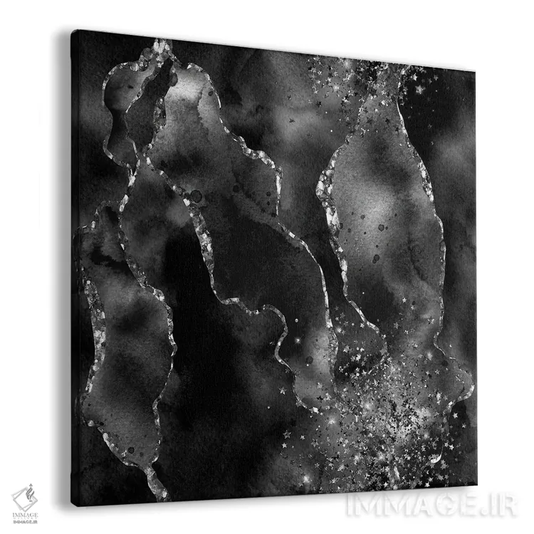تابلو بافت عقیق مشکی براق شماره ۸ اثر آلوک دیزاین - نمای پرسپکتیو محصول