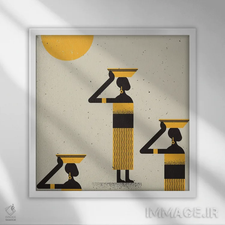 تابلو آفریقا (قاره) اثر امر کاریچ - نمای قابدار سفید