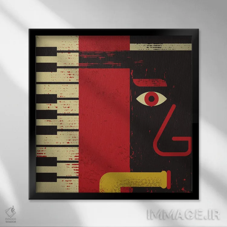 تابلو جاز (موسیقی) اثر امر کاریچ - نمای قابدار مشکی