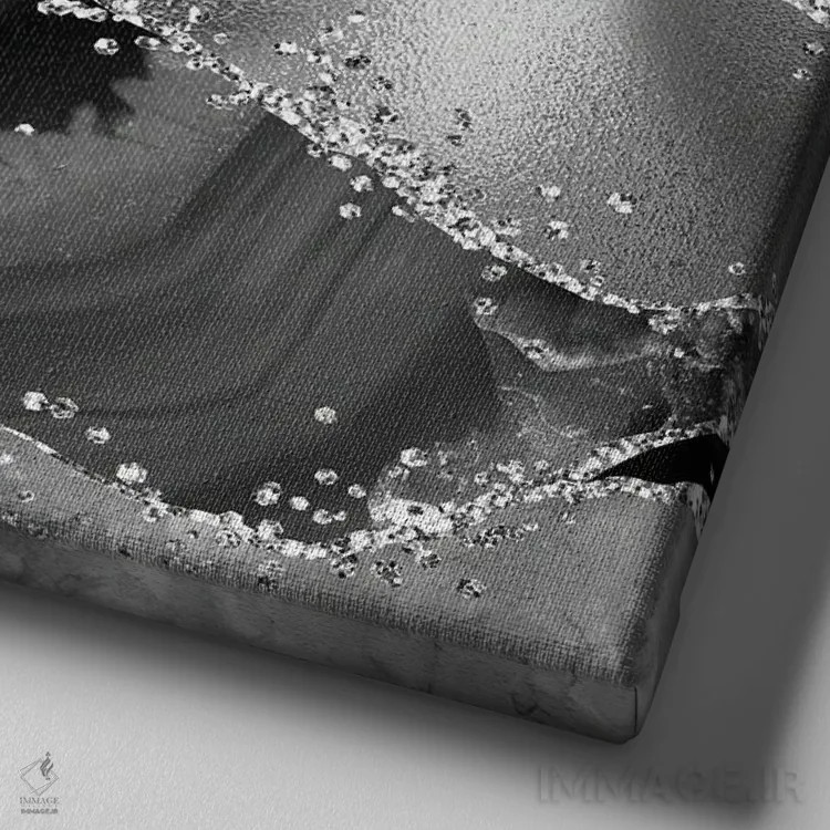 تابلو بافت عقیق مشکی براق شماره ۷ اثر آلوک دیزاین - نمای نزدیک بافت بوم