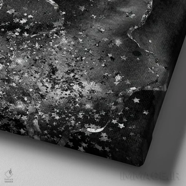 تابلو بافت عقیق مشکی براق شماره ۸ اثر آلوک دیزاین - نمای نزدیک بافت بوم