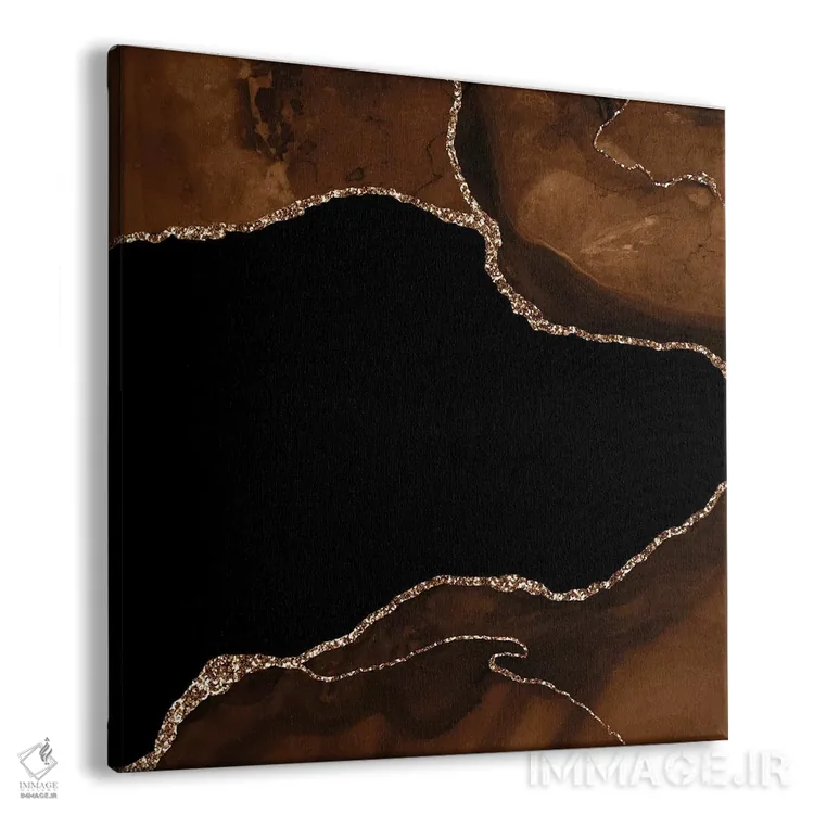 تابلو بافت عقیق طلایی قهوهای شماره ۴ اثر آلوک دیزاین - نمای پرسپکتیو محصول