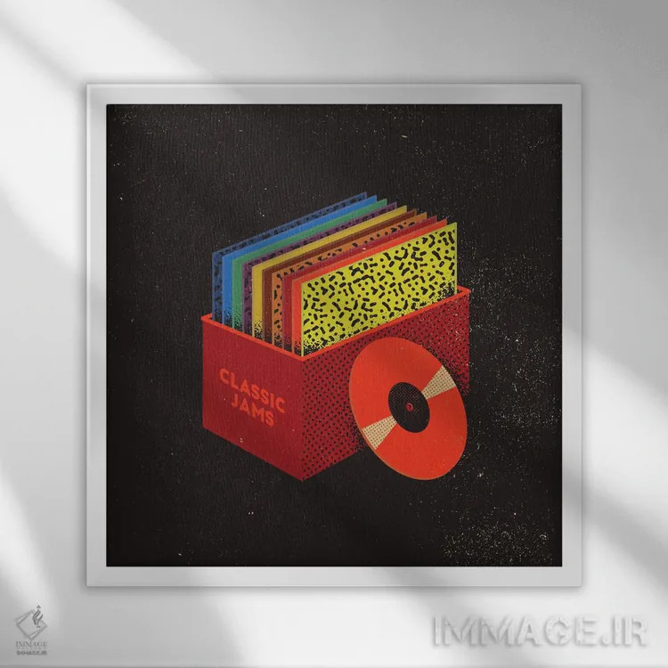 تابلو ترانههای کلاسیک (موسیقی) اثر امر کاریچ - نمای قابدار سفید