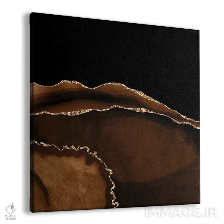 تابلو بافت عقیق طلایی قهوهای شماره ۵ اثر آلوک دیزاین - نمای پرسپکتیو محصول