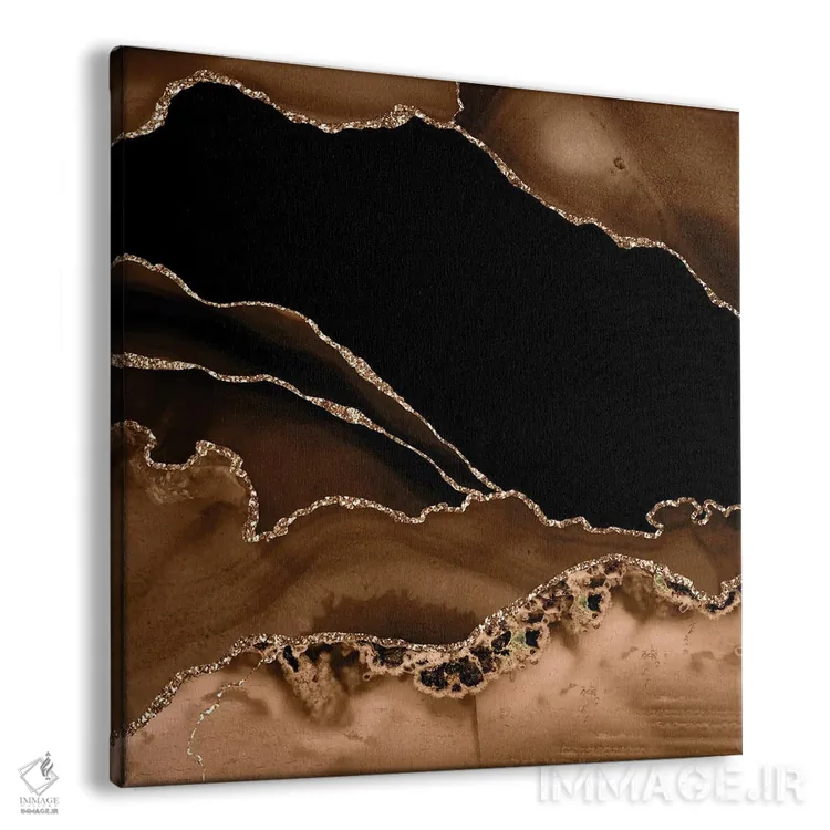 تابلو بافت عقیق طلایی قهوهای شماره ۱۴ اثر آلوک دیزاین - نمای پرسپکتیو محصول
