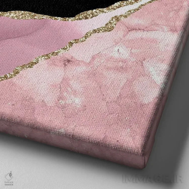 تابلو بافت عقیق طلایی با تهرنگ ارغوانی شماره ۱ اثر آلوک دیزاین - نمای نزدیک بافت بوم