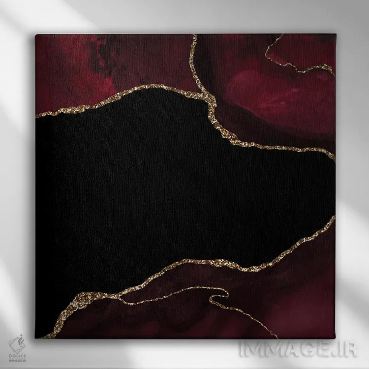 تابلو بافت عقیق زرگنده شرابی شماره ۴ اثر آلوک دیزاین - نمای روبهرو روی دیوار