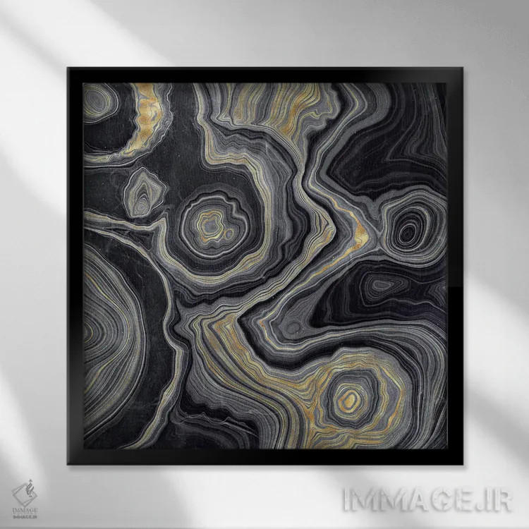 تابلو بافت عقیق شماره ۵ اثر آلوک دیزاین - نمای قابدار مشکی