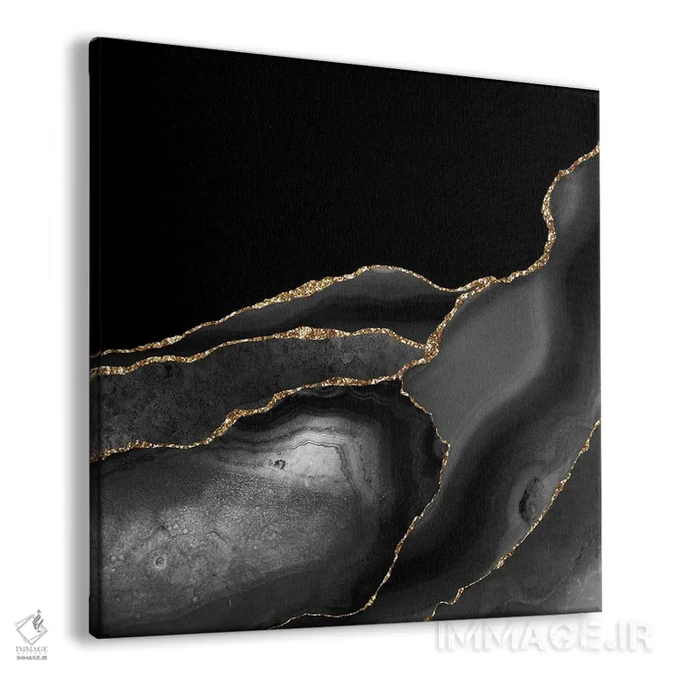 تابلو بافت عقیق طلایی مشکی شماره ۴ اثر آلوک دیزاین - نمای پرسپکتیو محصول