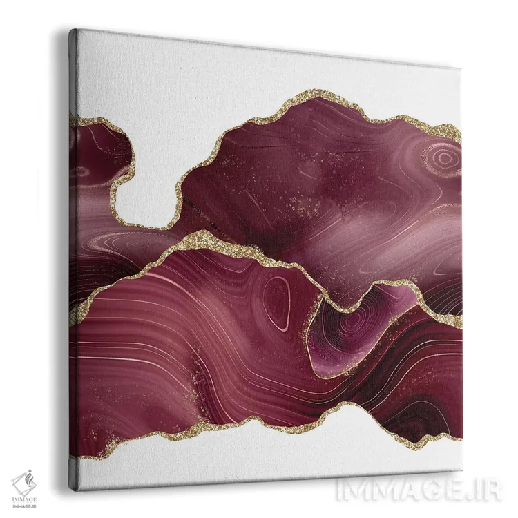 تابلو بافت عقیق زرگنده شرابی براق شماره ۸ اثر آلوک دیزاین - نمای پرسپکتیو محصول
