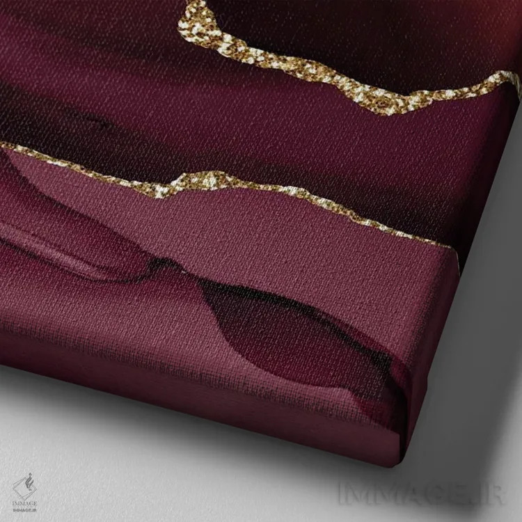 تابلو بافت عقیق زرگنده شرابی شماره ۱۲ اثر آلوک دیزاین - نمای نزدیک بافت بوم