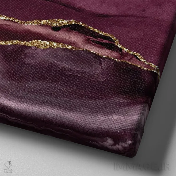 تابلو بافت عقیق زرگنده شرابی شماره ۱۶ اثر آلوک دیزاین - نمای نزدیک بافت بوم