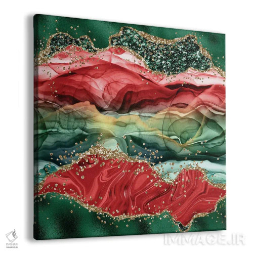 تابلو بافت عقیق براق کریسمسی شماره ۴ اثر آلوک دیزاین - نمای پرسپکتیو محصول