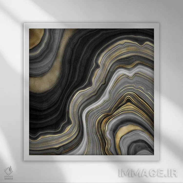 تابلو بافت عقیق شماره ۱۰ اثر آلوک دیزاین - نمای قابدار سفید