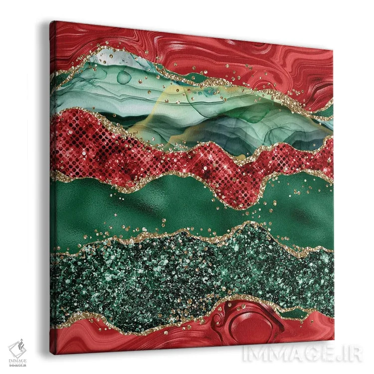 تابلو بافت عقیق براق کریسمسی شماره ۵ اثر آلوک دیزاین - نمای پرسپکتیو محصول