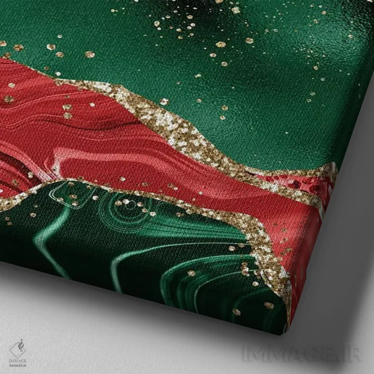 تابلو بافت عقیق براق کریسمسی شماره ۱ اثر آلوک دیزاین - نمای نزدیک بافت بوم