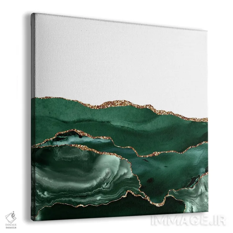 تابلو بافت عقیق طلایی زمردی شماره ۵ اثر آلوک دیزاین - نمای پرسپکتیو محصول