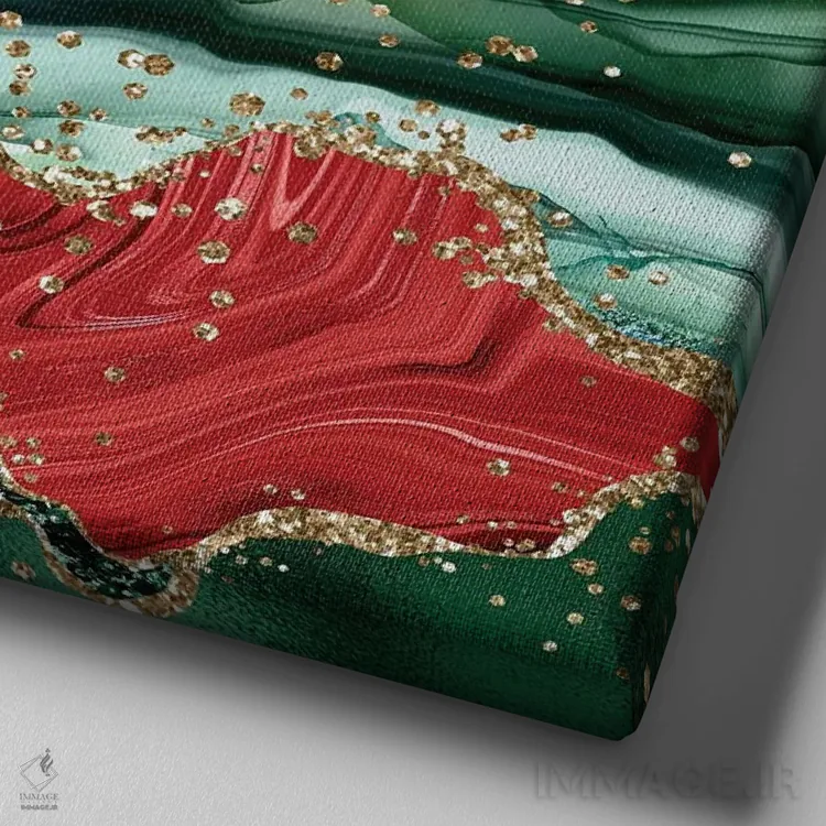 تابلو بافت عقیق براق کریسمسی شماره ۴ اثر آلوک دیزاین - نمای نزدیک بافت بوم