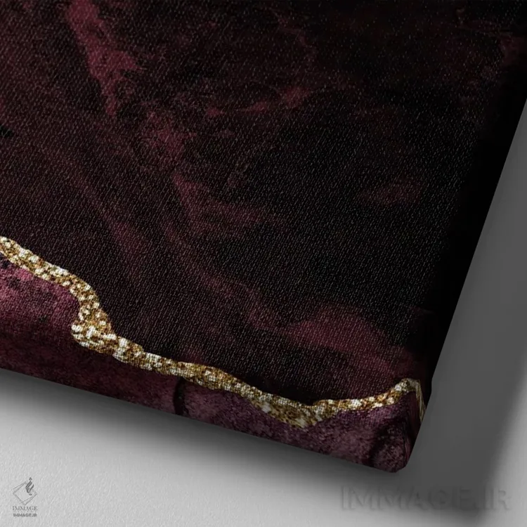 تابلو بافت عقیق زرگنده شرابی شماره ۲ اثر آلوک دیزاین - نمای نزدیک بافت بوم