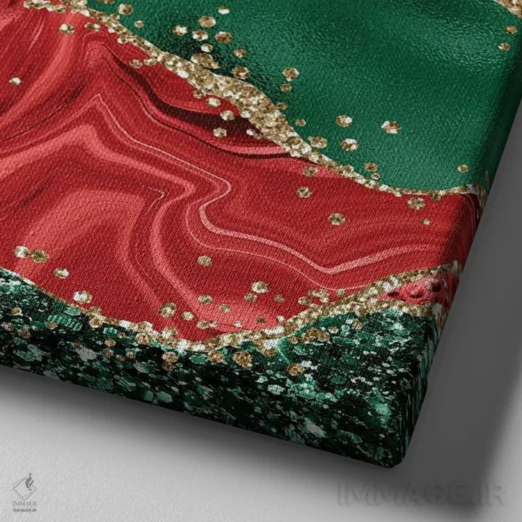 تابلو بافت عقیق براق کریسمسی شماره ۶ اثر آلوک دیزاین - نمای نزدیک بافت بوم