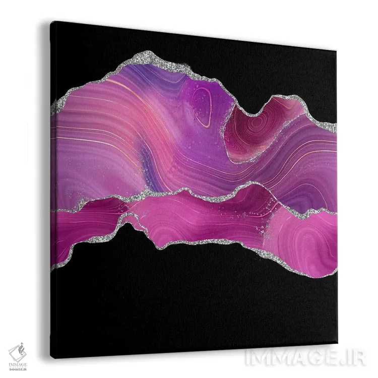 تابلو بافت عقیق نقرهای بنفش پررنگ شماره ۴ اثر آلوک دیزاین - نمای پرسپکتیو محصول