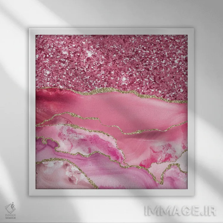 تابلو بافت درخشان و تلالؤ عقیق شماره ۶ اثر آلوک دیزاین - نمای قابدار سفید